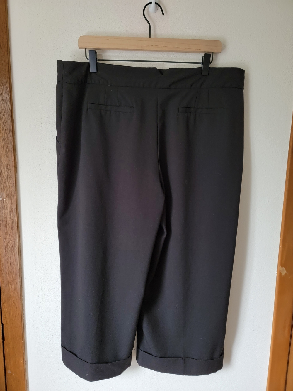 George Black Cropped Wide-Leg Capris Work Wear Size 16 - Picture 4 of 12